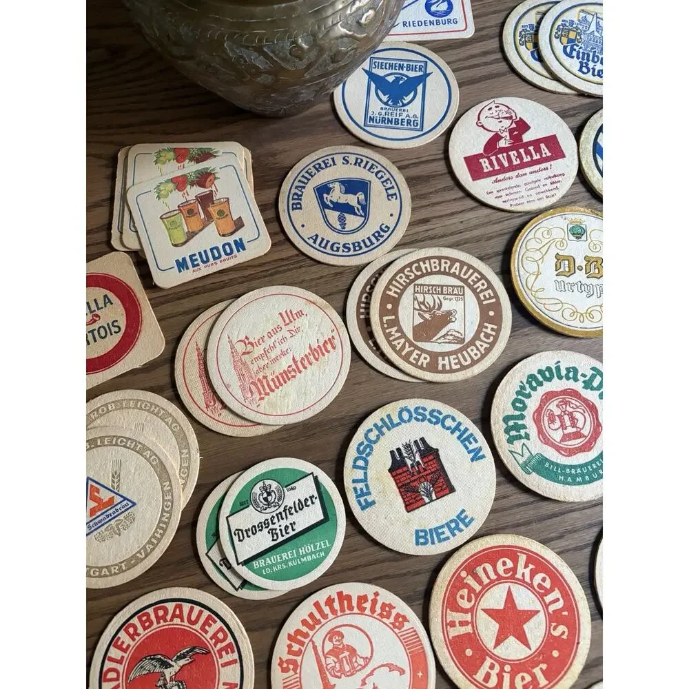 Vintage German European Foreign Beer Coasters Pub Bar Coasters Lot Of 42